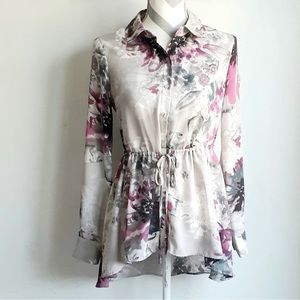 Simply Vera Floral tie waist blouse